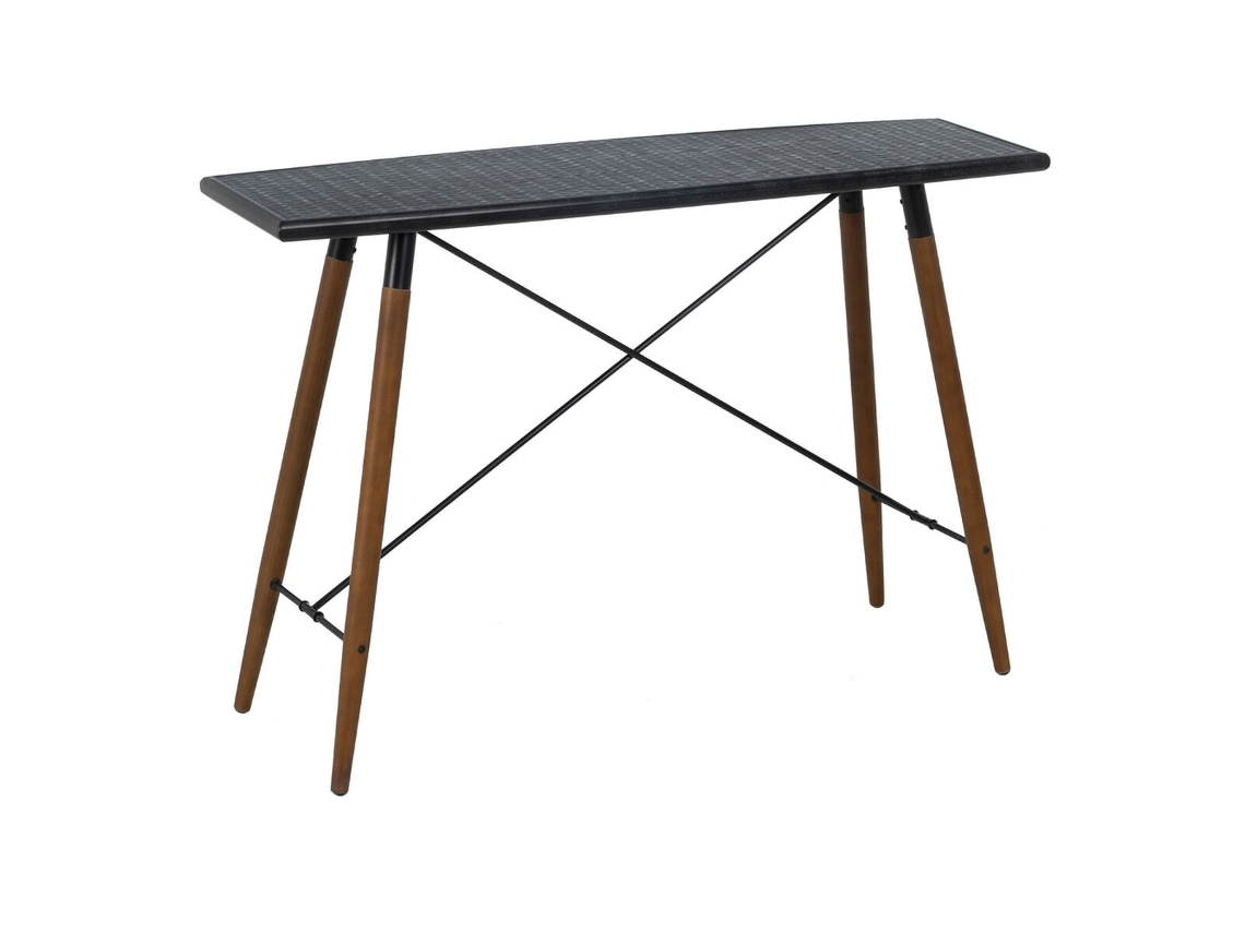 Consola Preto Natural Madeira Ferro Madeira Mdf 120 X 38 X 81 Cm