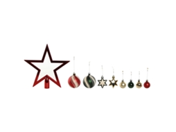 Bolas de Natal HOME ESPRIT Vermelho Verde Polietileno 21 x 6,5 x 27 cm (53 Peças)