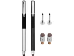 Conjunto de 2 Esferográficas ANSELF 2 em 1 Precision Stylus Preto e Prateado