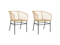 Jardim Cadeiras 2 Pcs Vime Castanho MAISON EXCLUSIVE