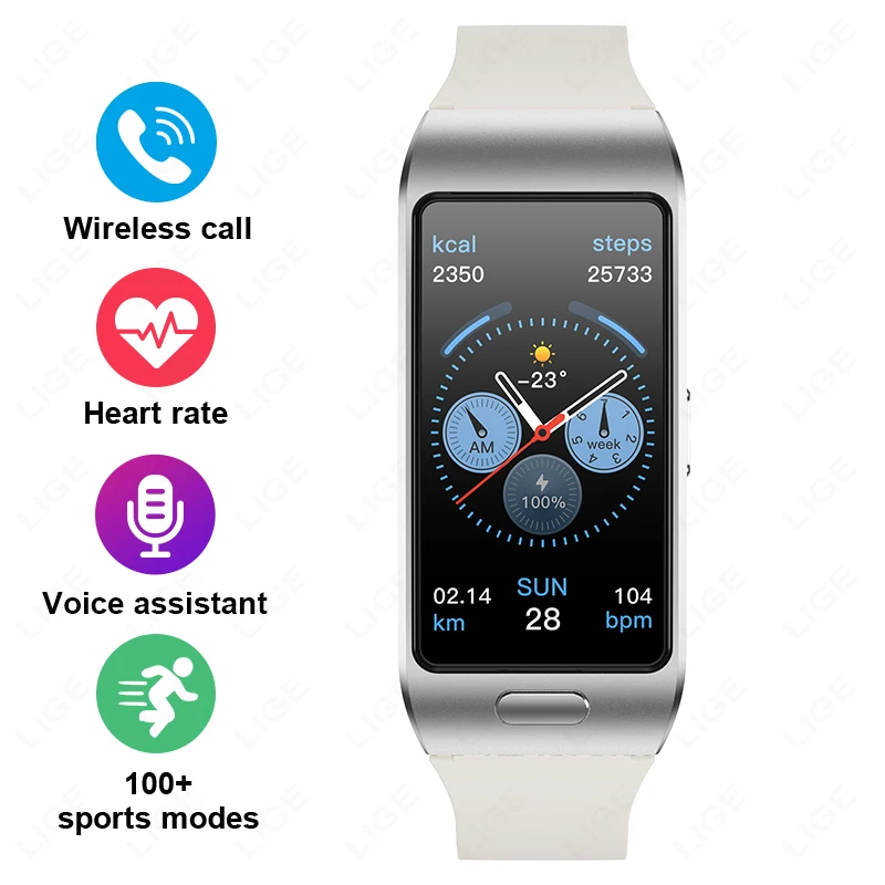 Smartwatch MDUG com Tws, 1,57 Polegadas, Gps, Esportes, Fitness, Ecg, Chamadas Bluetooth (bege)