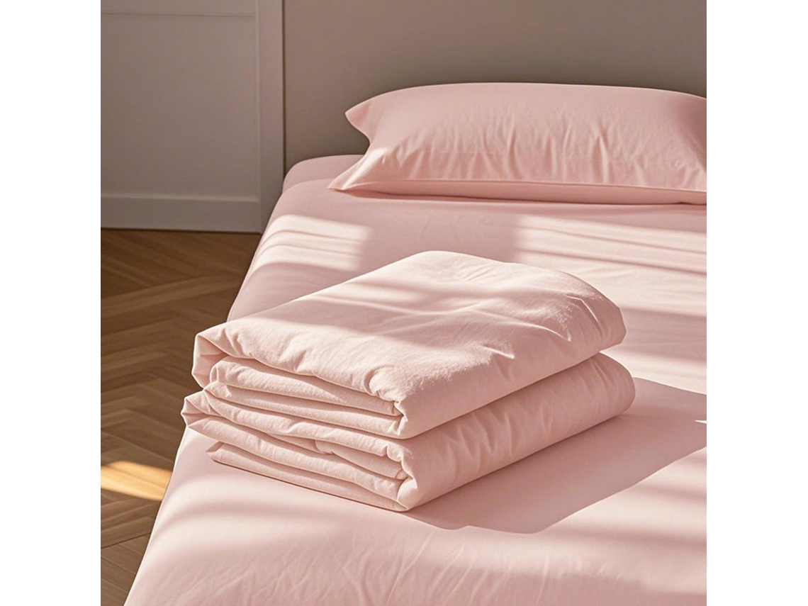 Conjunto De Lençóis Com 2 Fronhas, Macio E Agradável À Pele Para Todas As Estações (rosa Claro/1.8x2.3m) Digitallab