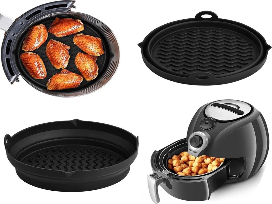 Formas de silicone Lurelia, 2 peças, reutilizáveis, livres de BPA, dobráveis, para fritadeira a ar.