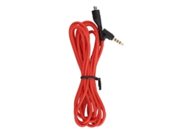 Cabo de áudio trançado para fones, plug angulado, vermelho EOOCOO