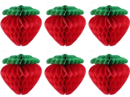 Conjunto 10 Bolas Papel Vermelho Formato Decoração Jardim Festas Casamentos Design Encantador Favo Mel Casa GOKOCO