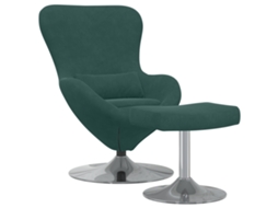 Conjunto 1 Cadeira De Descanso Vidaxl Verde Veludo (63 X 73 X 90 Cm)