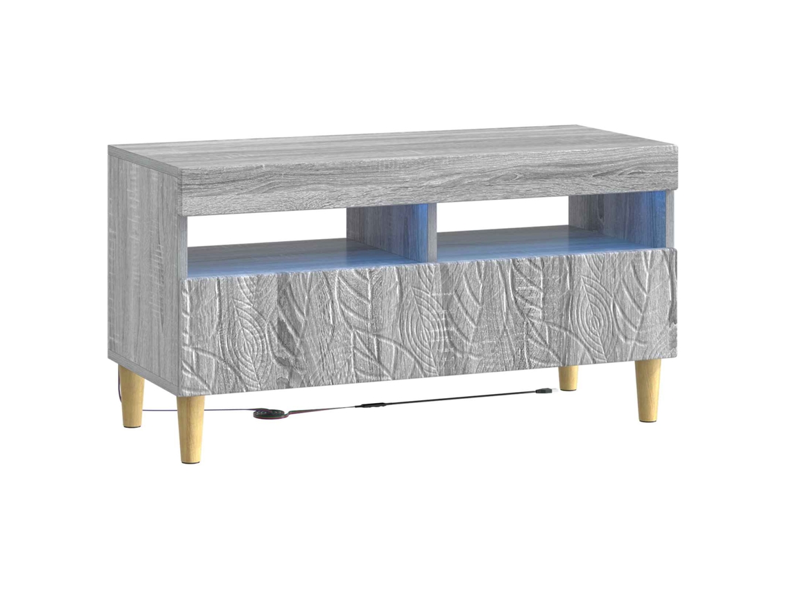Vidaxl Gabinete De Tv Led Sonoma Cinzento Derivados De Madeira