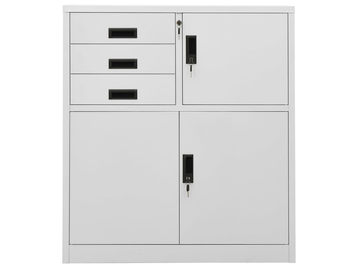Armário de mesa 90x40x102 cm Aço Cinzento light MAISON EXCLUSIVE
