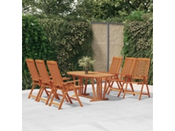 Vidaxl 7 Pcs Conj. Jantar Para Jardim Madeira De Eucalipto Maciça