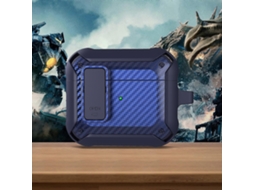 Capa protetora de fibra de carbono Bumblebee para fones de ouvido AirPods 3 com Switch. GIECY
