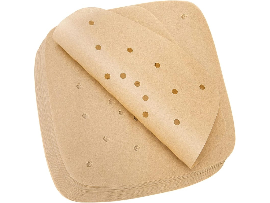 200 Folhas De Papel Parchment Para Air Fryer 8.5 Polegadas, Descártavel, Antiaderente, Resistente Ao Calor