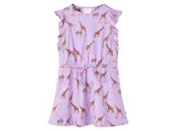 Vestido Para Criança Mangas Com Folhos E Cordão Lilás 128