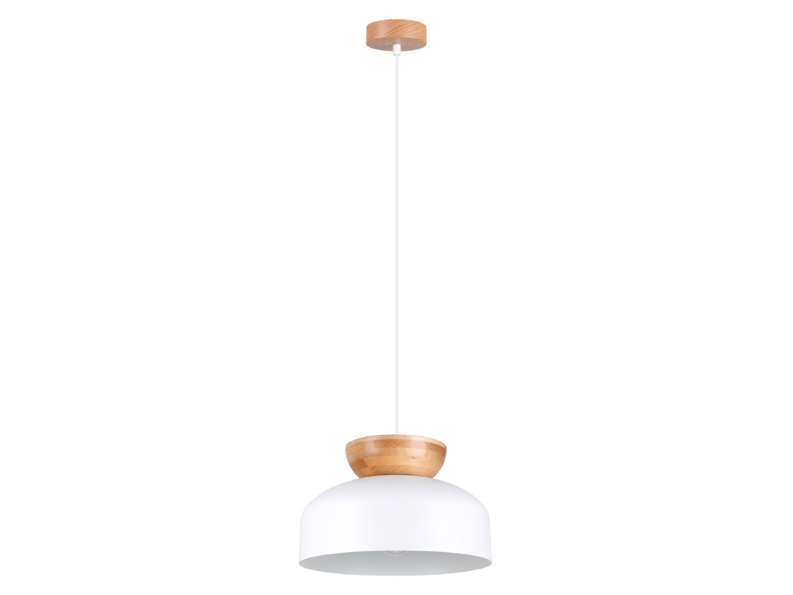 Luminárias Pendentes Marion de Madeira/Aço Madeira Branca/Natural 130X29.5X29.5Cm SOLLUX LIGHTING