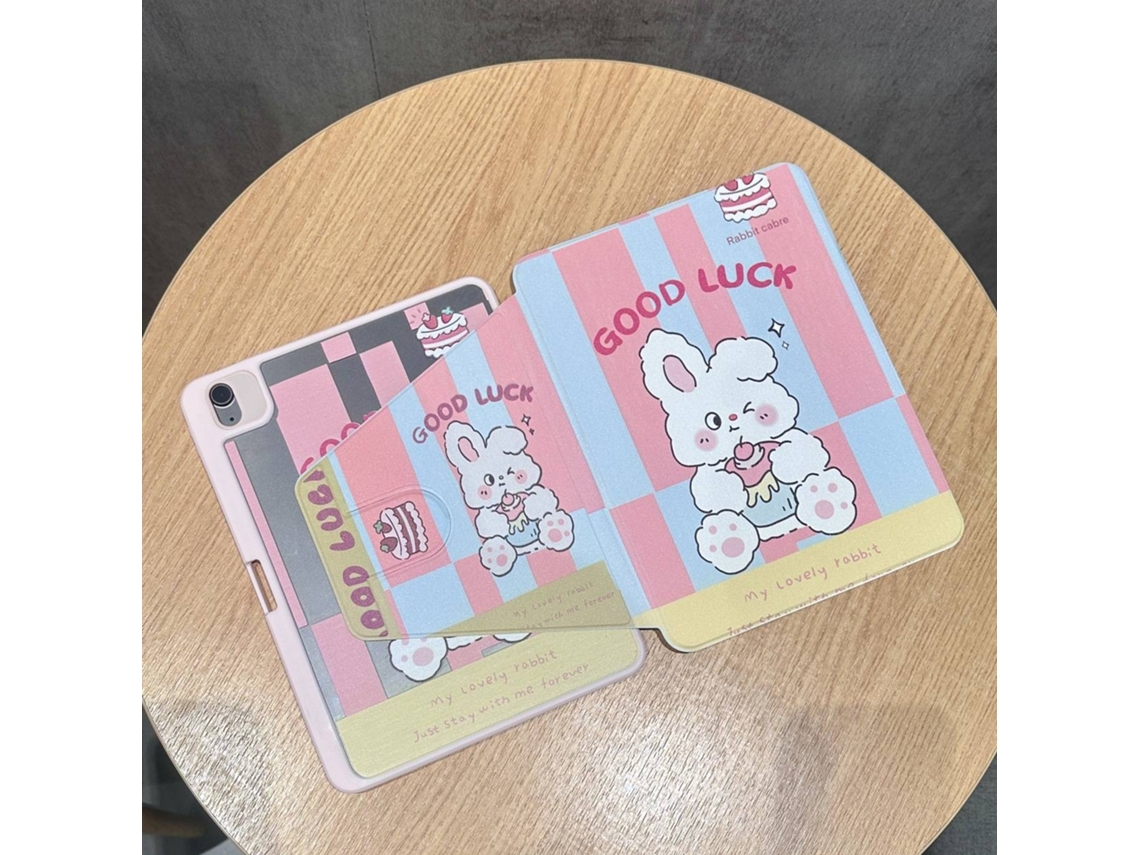 Capa Para Ipad Mini 6 8,3 Polegadas Coelho De Sobremesa 720° Rotação Desenho Animado Pintado Aquaforge