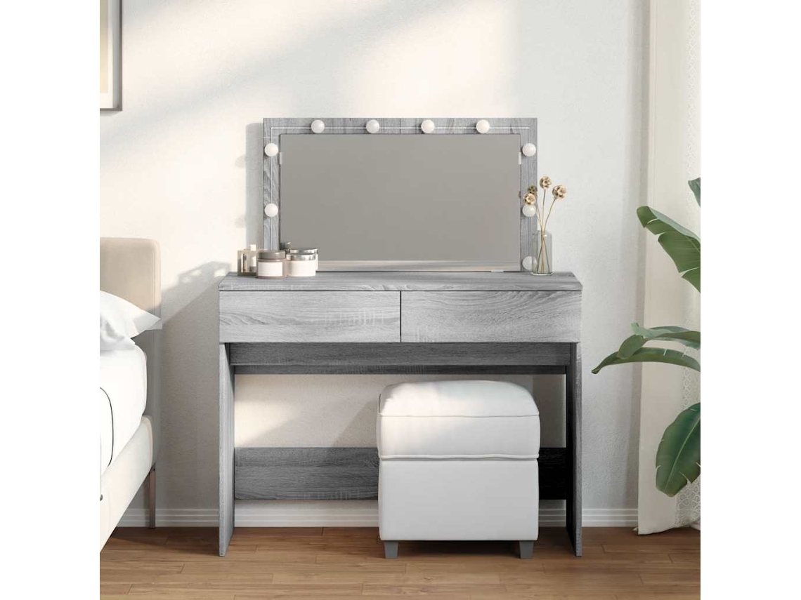 Vidaxl Toucador Com Leds 100x40x120 Cm Sonoma Cinza