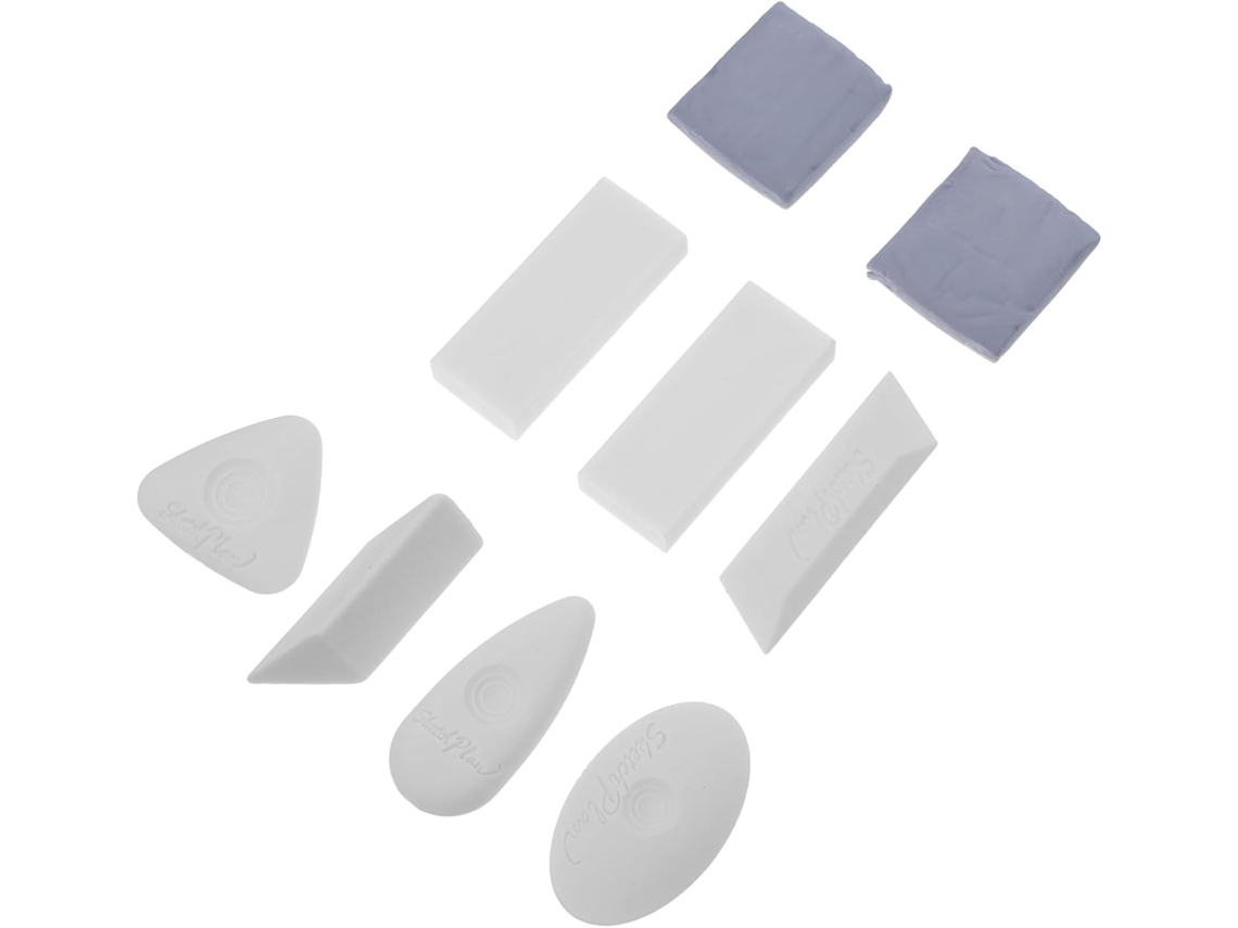Conjunto de Borrachas para Desenho com Cabo Antiderrapante, Kit Esboço e Estudantes Artistas, Materiais Escola