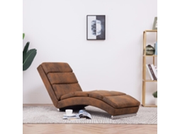 Vidaxl Chaise Longue Camurça Artificial Castanho
