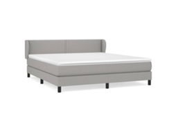 Cama com Molas Tecido Cinzento Claro MAISON EXCLUSIVE 180x200 cm