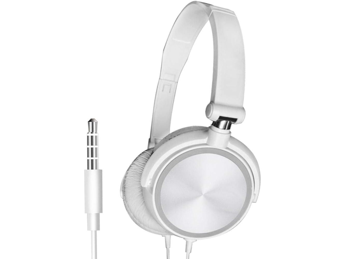 Fone De Ouvido Portátil S1 Com Fio 3, 5mm, Estéreo E Dobrável, Branco, Sem Microfone