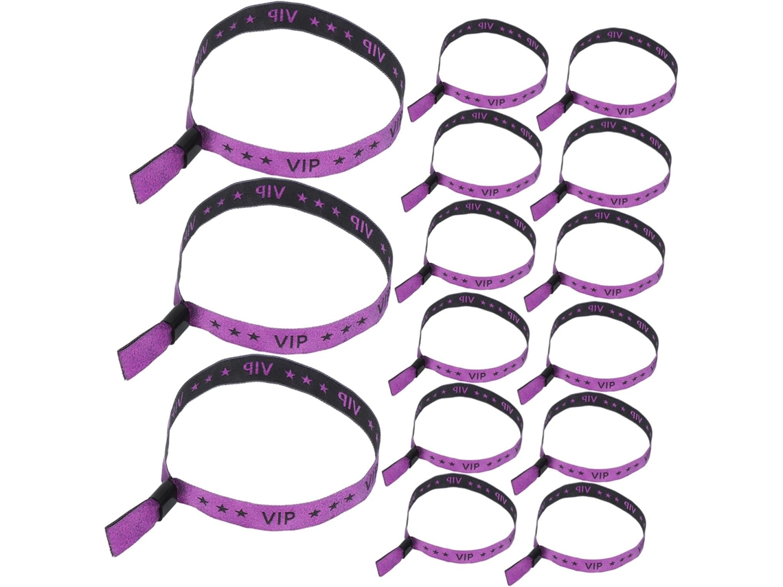 20-pulseiras Vip Roxas Para Eventos, Pulseiras De Tecido Para Shows, Casamentos E Festas, Identificação Rápida De