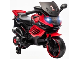 Motocicleta Elétrica Infantil 6v Com Rodinhas De Apoio, Música E Farol Para Crianças De 18 A 36 Anos, Vermelha.