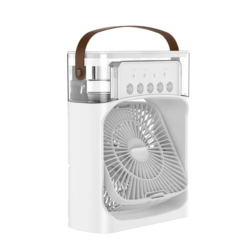 (branco) Ventilador Umidificador Portátil, Mini Ventilador De Mesa, Três Velocidades De Ventilação Ajustáveis