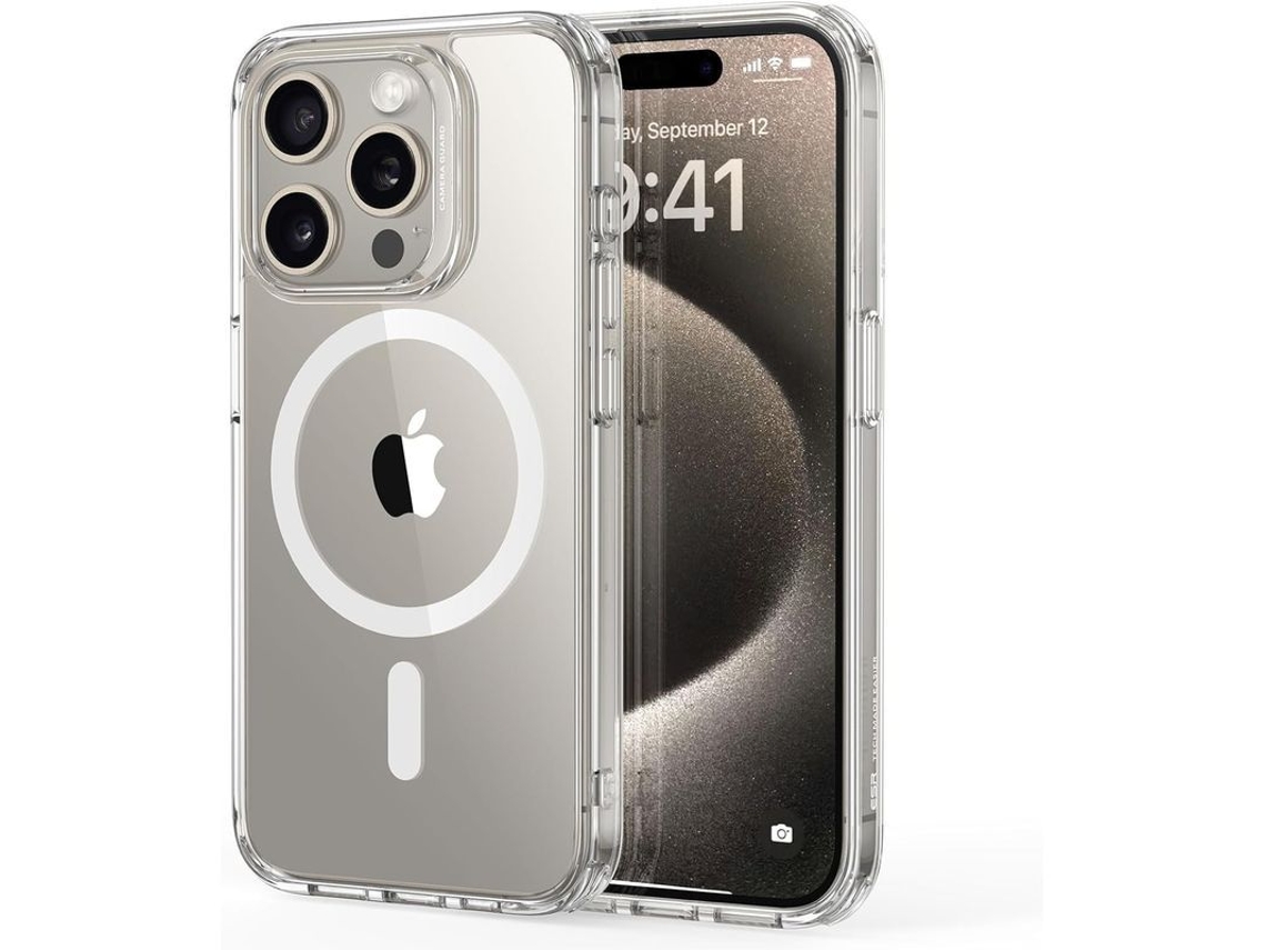 2026 capa para Iphone 15 Pro Max, Compatível com Magsafe, Anti amarramento, Anti risco, Claro, Série Clássica