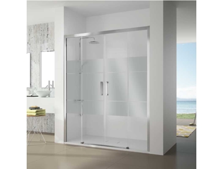 Painel de Duche com 2 Fixos + 2 Portas Deslizantes S400 Cromado com Vidro Serigrafado 198-204 Cm Lateral Fixo : 76.5 79 Cm KASSANDRA