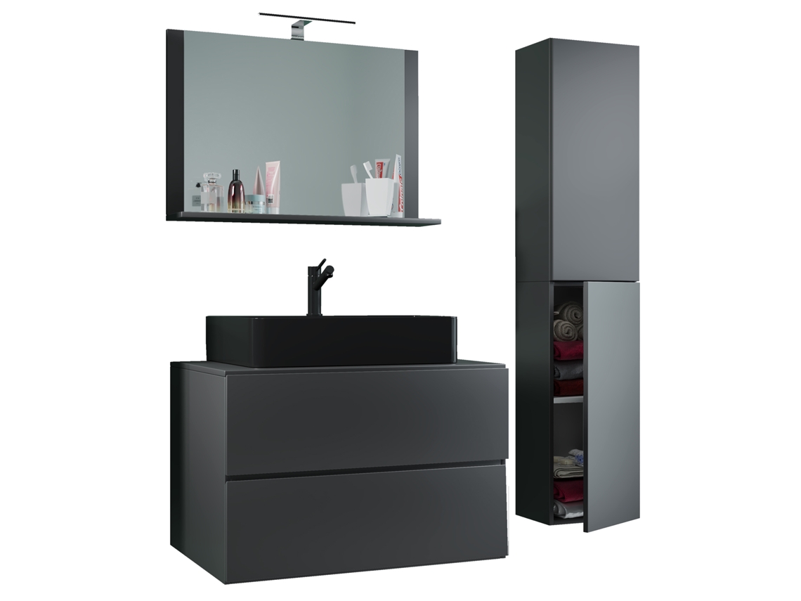 Lavatório De 4 Peças Móvel De Casa De Banho Lendas 80 Cm L Vcm