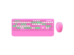 Combinação De Teclado E Mouse Sem Fio De 2,4 Ghz Com Teclas Redondas Para Laptop Everley891