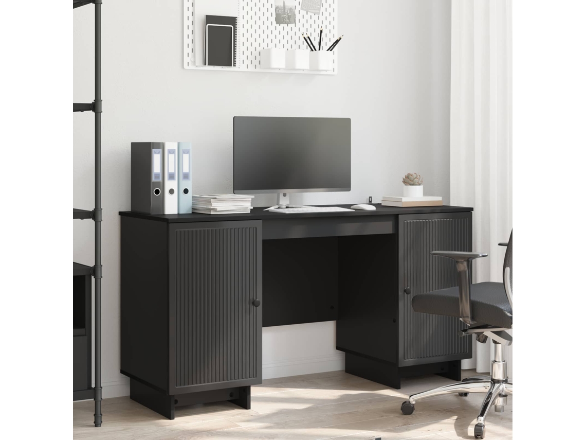Vidaxl Mesa Preto Derivados De Madeira 142,5 X 50 X 75 Cm