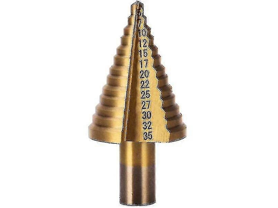 Broca escalão profissional de titânio para metal, dourada, 72mm, resistente à corrosão e calor