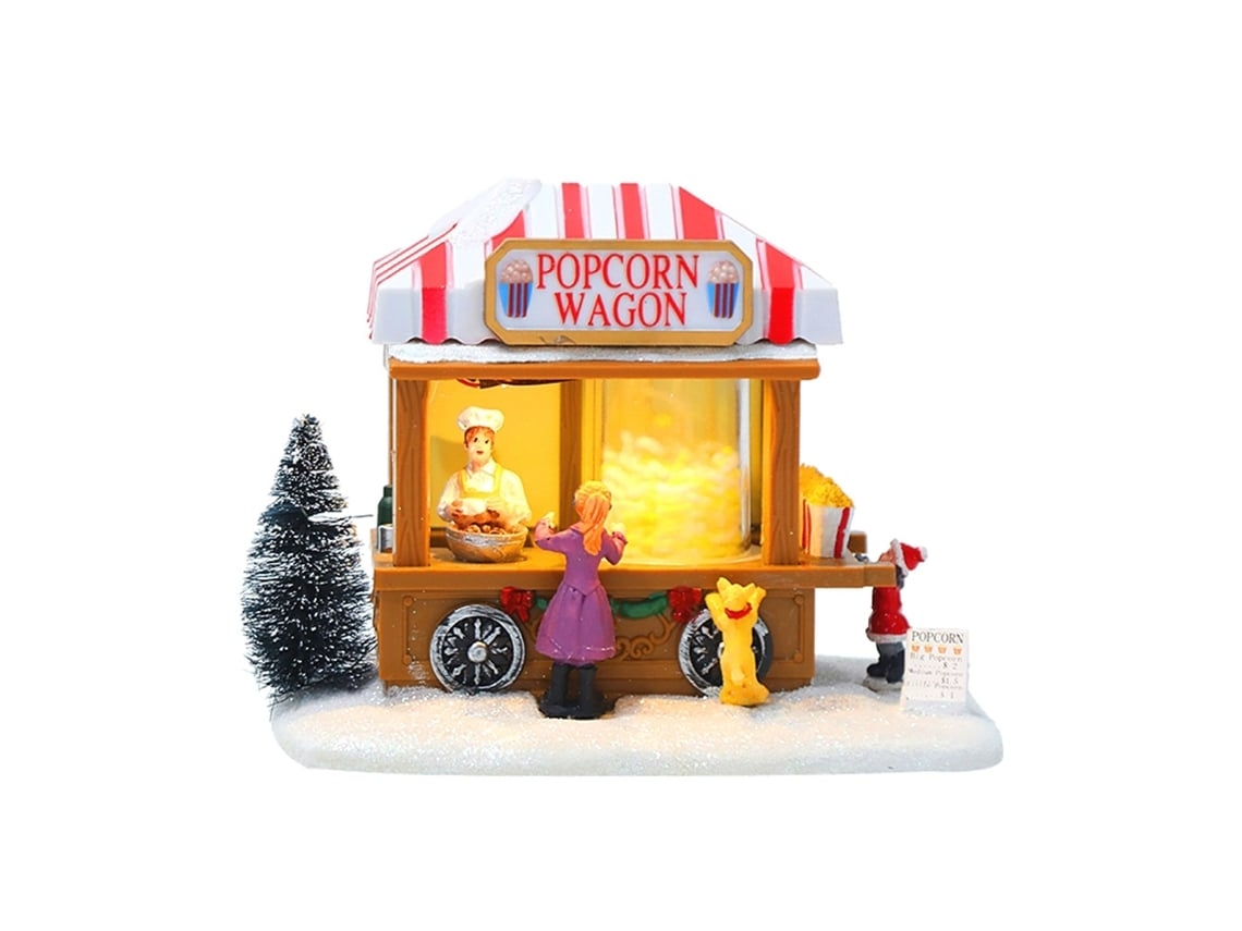 Casinha de Natal Iluminada com Luzes Led e Cheia Música Pipocas Decoração para uma Casa.54, Baixo Consumo, Moderno, Ergonômico, Uso STELASPLEN