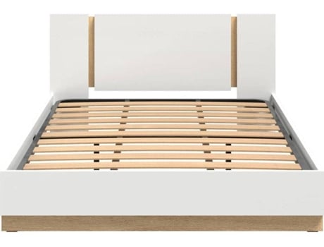 Embalagem de Peças DORMUS para Cama de Casal com Estrado Incluído (Outlet Caixa Aberta - Branca e Carvalho - 190 x 140 cm)