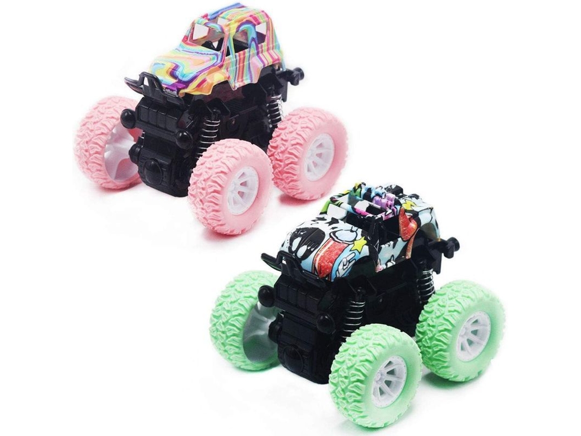 2026 brinquedos para Bebês Carros de Arrasto, 2 Pacotes Carros para Meninos Meninas 3+ Anos Rosa+verde