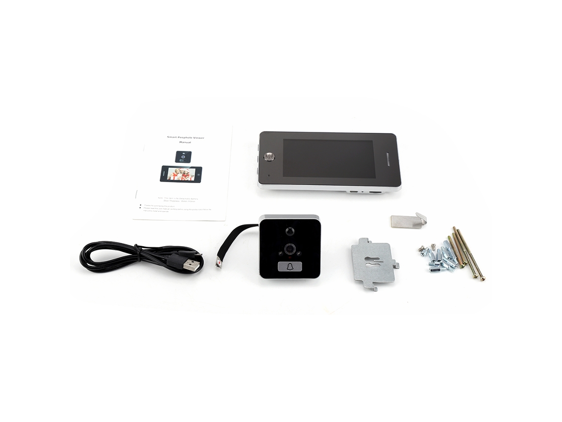 Laxiscreed Visor De Porta Eletrônico Inteligente Com Tela Hd De 4,3", Intercomunicação Remota