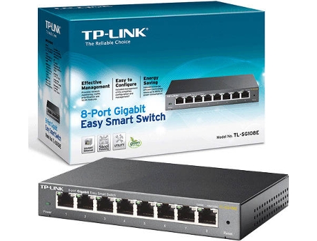 Switch TP-LINK 8-P Gigabit E Smart SG108E — 1000Mbps | 8 Portas