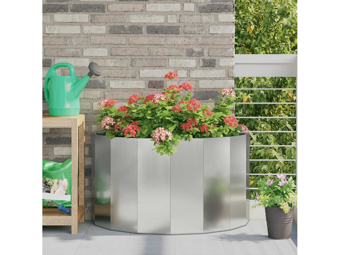 Vidaxl Floreira Prateado 90 X 45 X 50 Cm Aço Galvanizado