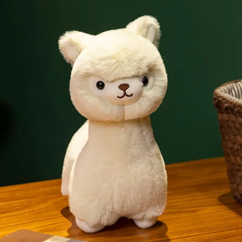 Alpaca de Pelúcia de Desenho Animado, Macia e Confortável MDUG (branco, 23 Cm)