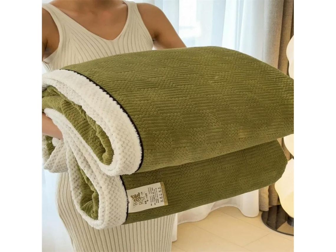 Manta Multifuncional de Lã Jacquard Gravada e Quentinha Ideal para o Inverno Cochilos, Macio, Quente, Ideal Pa