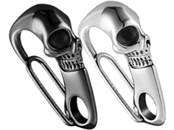 Chaveiros Vintage De Metal Com Pingentes De Caveira E Mosquetões De Aço Inoxidável (2 Peças)