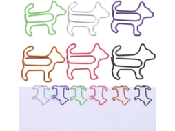 Clips de papel Kichouse em núcleos sortidos, 60 unidades em aço inoxidável com formato de cachorrinho, multiuso e práticos.