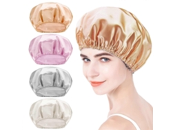 Touca De Banho, Pacote Com 4 Toucas De Banho Femininas, Dupla Camada Impermeável, Proteção Para Cabelo, Touca De Banho Em Eva Reutilizável E Impe