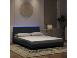 Vidaxl Estrutura De Cama Com Led Sem Colchão Hanko 160x200cm Veludo Cinzento-escuro