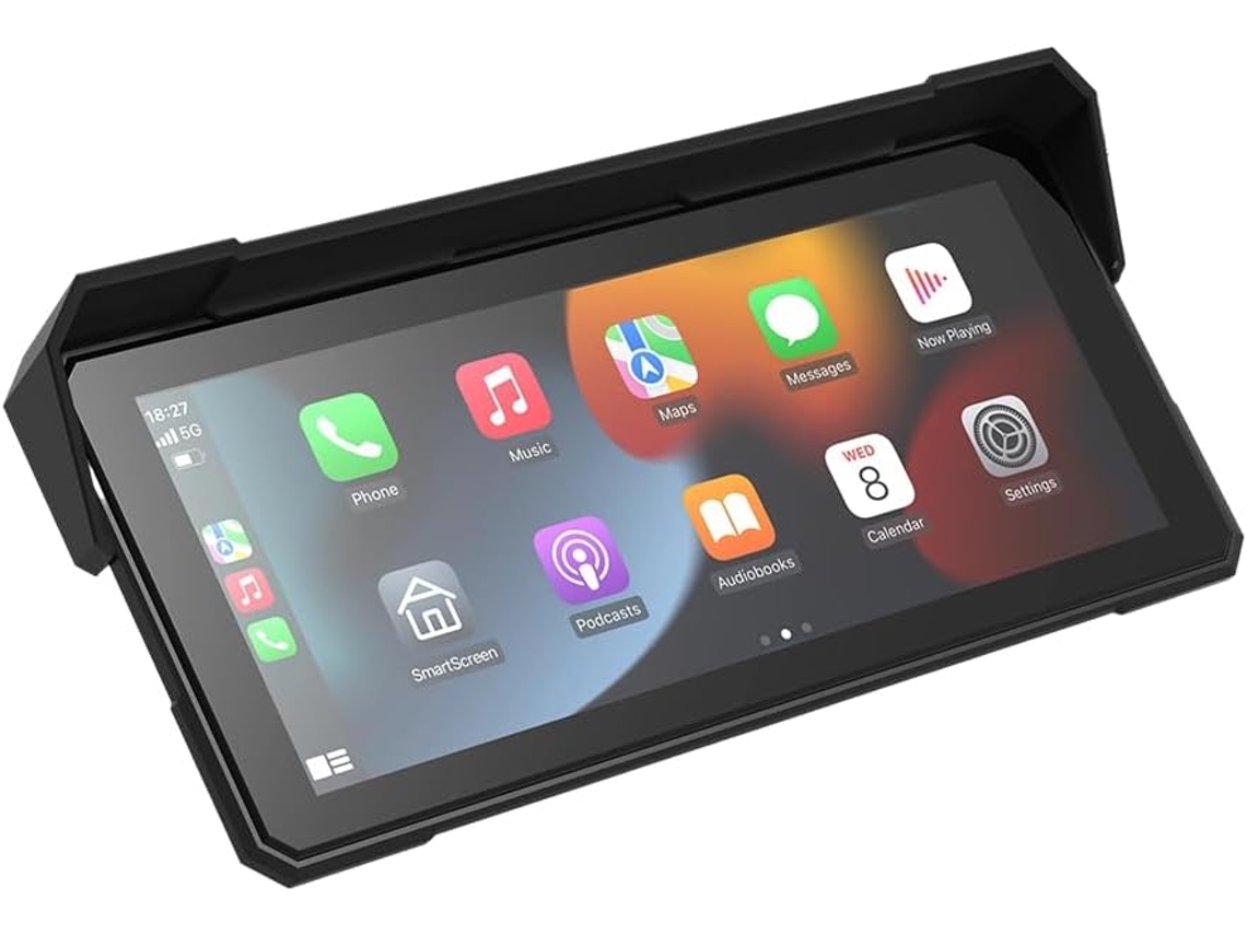 Tela de Navegação para Motocicleta de 8,1 Polegadas com Carplay, Android Auto, Reprodutor de Mp5 Portátil, À Prova D'água e Bluetooth. SFUSHOS