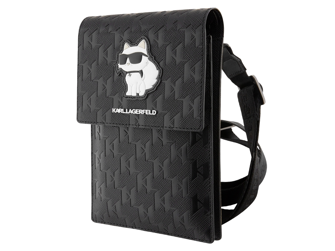Karl Lagerfeld Bolsa De Ombro Para Telefone Monogram Ultra Elegante Preto