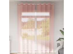 Vidaxl Cortinas De Voile Com Ilhós 2 Pcs Rosa 140x260 Cm