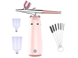 Kit Aerógrafo Yizhood L101/l102 Com Compressor Portátil Sem Fio Rosa