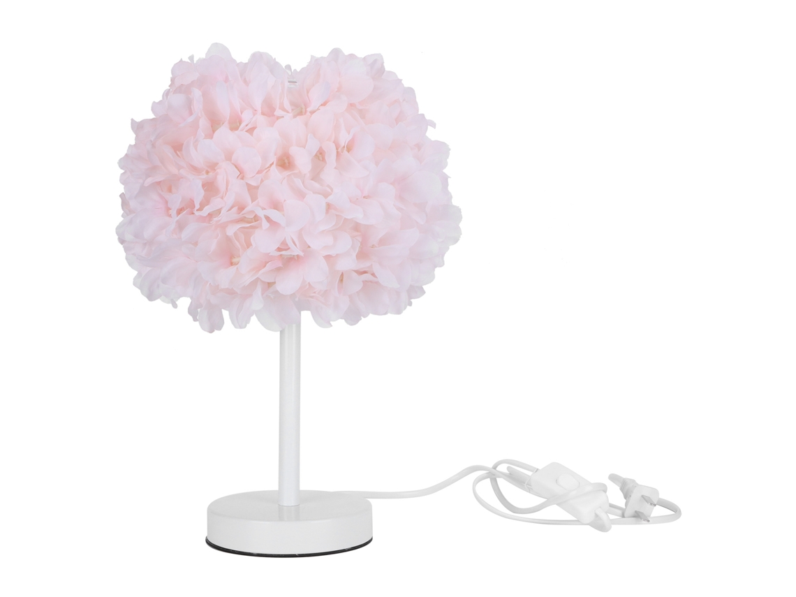 2026 lâmpada de Mesa Floral para Quarto Noite Mesa de Cabeceira Decoração Rosa Claro Plugue Eua 110 220v