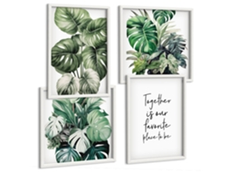 Composição De Quadros Inspirações Vegetais Modernas Espelharte (4 Peças)